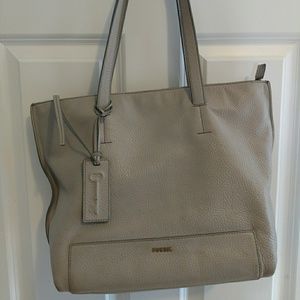 Stone gray fossil handbag